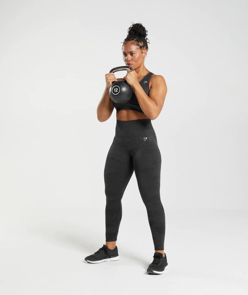 Women's Gymshark Adapt Camo Seamless Leggings Black | CA D370N8